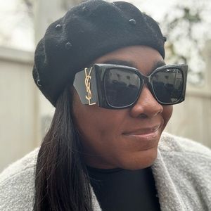 Kate Spade New York Pearl Wool Beret Hat Black